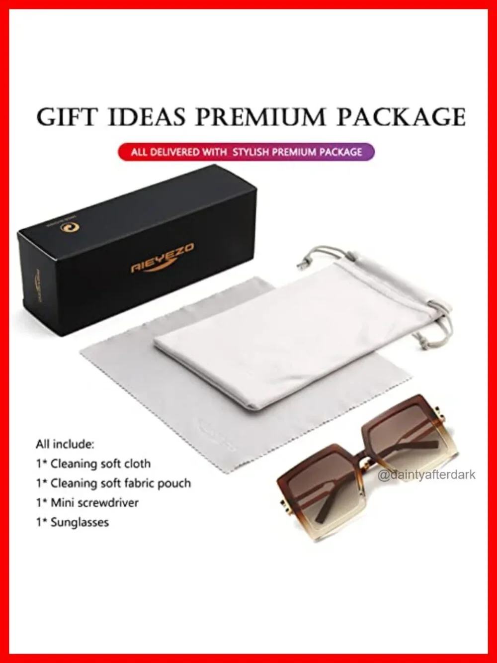 Oversized Square Sunglasses UV400 Protection Retro Design